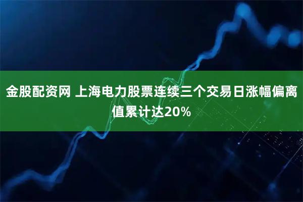 金股配资网 上海电力股票连续三个交易日涨幅偏离值累计达20%